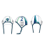 Waterpolo cap set blauw/wit. 2 caps